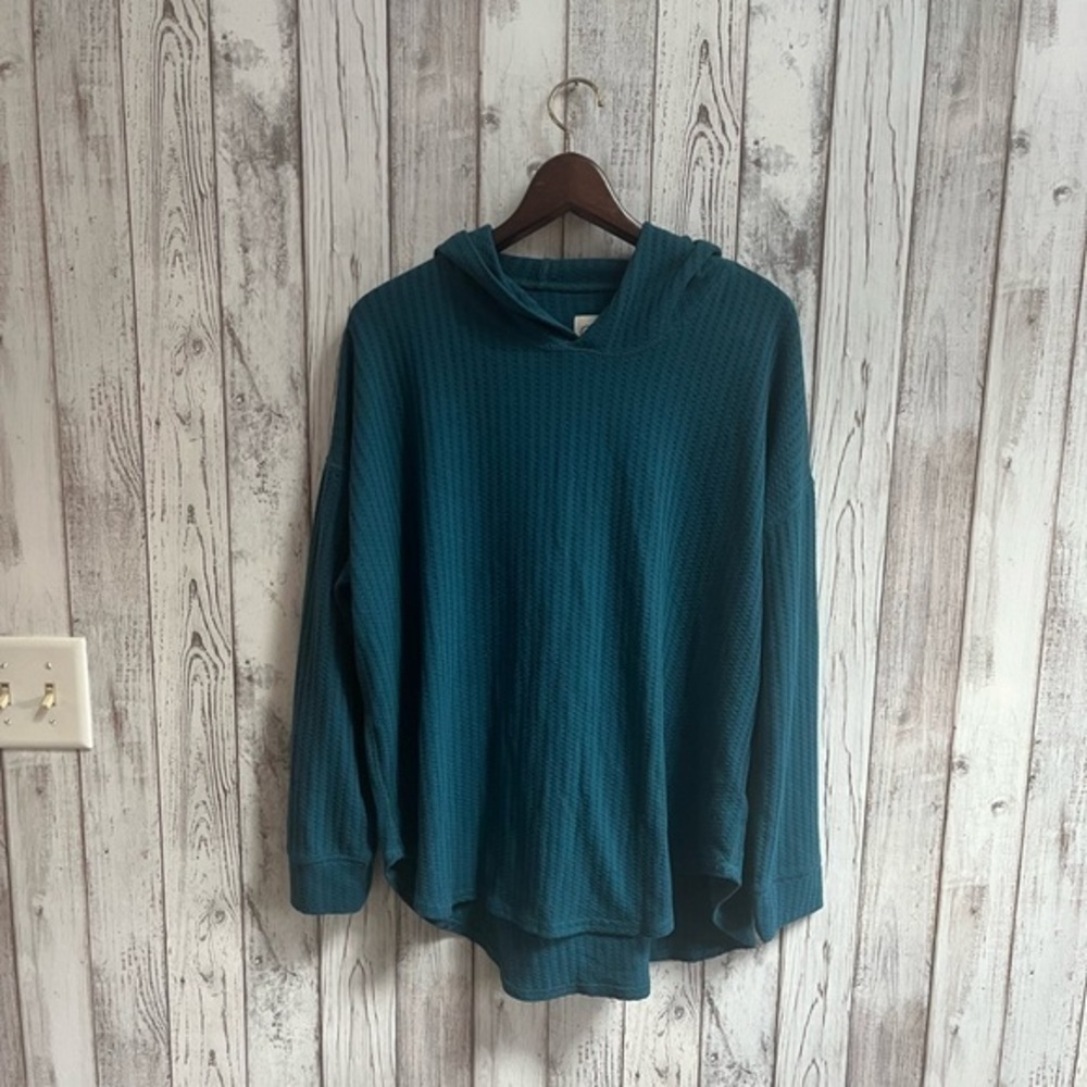 Chaser teal waffle knit hoodie size XL